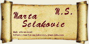 Marta Selaković vizit kartica